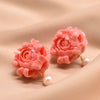 Women's Retro Geometric Pearl Earrings With Embossed Electroplated Finish High Quality 925 Silver Jewelry