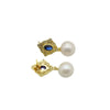 Women's Retro Geometric Pearl Earrings With Rhombus Lace Design And Electroplated Finish Elegant Accessible Luxury Style