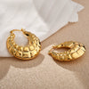 Women's Retro Geometric Plaid Metal Statement Earrings With Electroplated Finish Fashion Jewelry Accessories