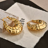 Women's Retro Geometric Plaid Metal Statement Earrings With Electroplated Finish Fashion Jewelry Accessories
