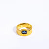 Women's Retro Geometric Stainless Steel Emerald Zircon Earrings With Vacuum Plating 18K Real Gold