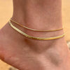 Women's Retro Geometric Stainless Steel Layered Anklet With Gold Tone Finish Fashion Original Design Jewelry