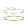 Women's Retro Geometric Stainless Steel Layered Anklet With Gold Tone Finish Fashion Original Design Jewelry