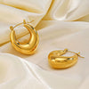 Women's Retro Geometric Stainless Steel U Shaped Gold Plated Earrings