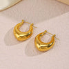 Women's Retro Geometric Stainless Steel U Shaped Gold Plated Earrings