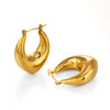 Women's Retro Geometric Stainless Steel U Shaped Gold Plated Earrings