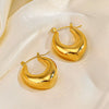 Women's Retro Geometric Stainless Steel U Shaped Gold Plated Earrings