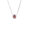 Women's Retro Geometric 925 Sterling Silver Necklace With Gemstoneset Pomegranate Pendant And Cross Chain