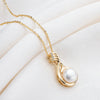 Women's Retro Geometric Swan Necklace 14K Goldclad Copper Gold Plated With Natural Freshwater Pearls Ochain