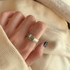 Women's Retro Geometric Thai Silver Plated Adjustable Open Index Finger Ring With Electroplated Simple Combination Design