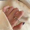 Women's Retro Geometric Thai Silver Plated Adjustable Open Index Finger Ring With Electroplated Simple Combination Design