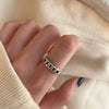 Women's Retro Geometric Thai Silver Plated Adjustable Open Index Finger Ring With Electroplated Simple Combination Design