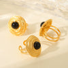 Women's Retro Geometric Titanium Steel Open Ring With Devil's Eye Pattern And Electroplating Treatment