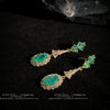 Women's Retro Geometric Zircon Earrings With Micropaved Palace Style Light Luxury Fashion Ear Jewelry