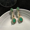 Women's Retro Geometric Zircon Earrings With Micropaved Palace Style Light Luxury Fashion Ear Jewelry
