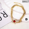 Women's Retro Gold Colored Copper Bracelet With Inlaid Zircon Five Point Star Geometric Design Electroplated Fashion Jewelry