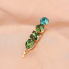 Women's Retro Green Rhinestone Hair Side Clip With Pearl Accent Sweet Cool Animal Inspired Hair Accessory