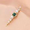 Women's Retro Green Rhinestone Hair Side Clip With Pearl Accent Sweet Cool Animal Inspired Hair Accessory