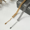 Women's Retro Handmade Multi Layer Round Bead Bracelet In Titanium Steel With Gold Plated Geometric Beaded Design