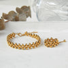 Women's Retro Handmade Multi Layer Round Bead Bracelet In Titanium Steel With Gold Plated Geometric Beaded Design