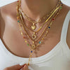 Women's Retro Heart Pendant Necklace With Snake Bone Sweater Chain Layered Long Tassel Design And Electroplated Zinc Alloy Finish