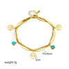Women's Retro Highend Light Luxury Turquoise Tree Of Life Round Pendant Double Layer Stacked Stainless Steel Electroplated Bracelet