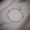 Women's Retro Hip Hop Double Layer Stacked Titanium Steel Bracelet With Electroplating Treatment