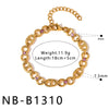 Women’s Retro Hollow Geometric Stainless Steel Bracelet With 18K Gold Plating Zircon Inlay And Rhinestone Chain Design