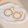 Women’s Retro Hollow Geometric Stainless Steel Bracelet With 18K Gold Plating Zircon Inlay And Rhinestone Chain Design
