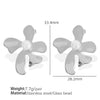 Women's Retro Imitation Pearl 316L Stainless Steel Electroplated Leaves And Flower Earrings