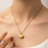 Women's Retro Irregular Titanium Steel Pearl Clavicle Chain With U Shape And Geometric Pattern Electroplated