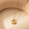 Women's Retro Irregular Titanium Steel Pearl Clavicle Chain With U Shape And Geometric Pattern Electroplated
