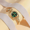 Women's Retro Leisure Alloy Case Stainless Steel Band Round Dial Quartz Watch With Roman Scale And Aurora Hollow Design