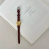 Women's Retro Leisure Metal Case Genuine Leather Strap Round Dial Quartz Watch