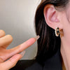 Women's Retro Light Luxury Elegant Alloy Velvet Pearl Geometric Electroplated Earrings