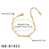 Women's Retro Light Luxury Geometric Stainless Steel Bracelet With Zircon Inlay And 18K Gold Vacuum Plating