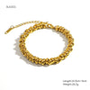 Women's Retro Light Luxury Titanium Steel And Stainless Steel Bracelet Electroplated 18K Gold With Geometric Pattern