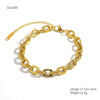 Women's Retro Light Luxury Titanium Steel And Stainless Steel Bracelet Electroplated 18K Gold With Geometric Pattern