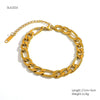 Women's Retro Light Luxury Titanium Steel And Stainless Steel Bracelet Electroplated 18K Gold With Geometric Pattern