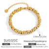 Women's Retro Light Luxury Titanium Steel And Stainless Steel Bracelet Electroplated 18K Gold With Geometric Pattern