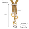 Women's Retro Long Tassel U Shaped Diamond Pendant Necklace In Light Luxury Style Titanium Steel Electroplated Jewelry