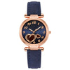 Women's Retro Love Casual Watch Alloy Case Pu Strap Stainless Steel Buckle Round Dial Onion Crown Mineral Reinforced Glass Mirror