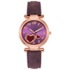 Women's Retro Love Casual Watch Alloy Case Pu Strap Stainless Steel Buckle Round Dial Onion Crown Mineral Reinforced Glass Mirror