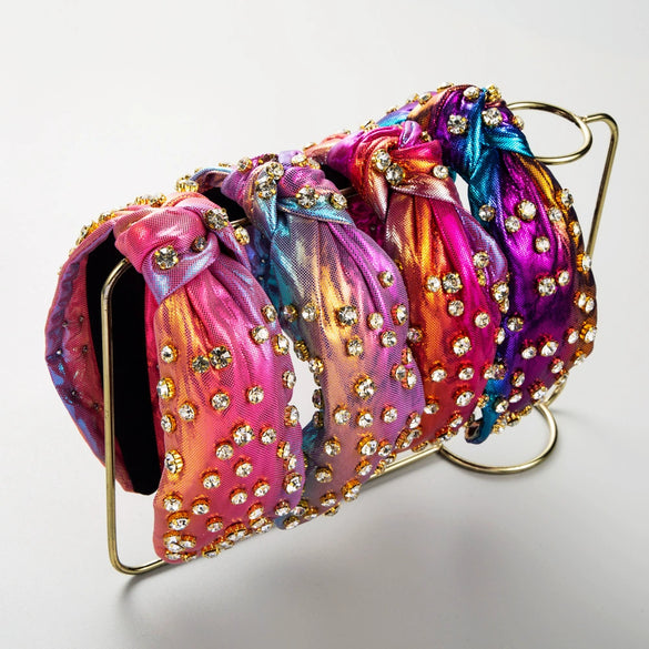 Women's Retro Luxury Rhinestone Inlaid Fabric Knot Headband Hair Accessories