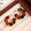 Women's Retro Maillard Geometric Plastic Resin Cshaped Electroplated Earrings