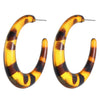 Women's Retro Maillard Geometric Plastic Resin Cshaped Electroplated Earrings