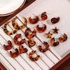 Women's Retro Maillard Geometric Plastic Resin Cshaped Electroplated Earrings