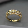 Women's Retro Metal Copper Ring With Gypsophila Leaf Pattern And Inlaid Zircon