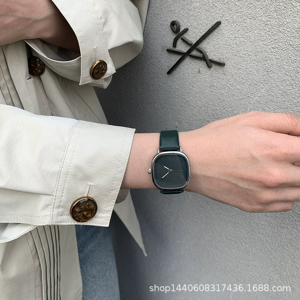 Women's Retro Minimalist Square Dial Alloy Case Leisure Style Watch