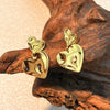 Women's Retro Minimalist Stainless Steel Double Heart Geometric Earrings With Electroplating